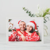 Couple Foto | Funny Holiday Gruß Feiertagskarte (Stehend Vorderseite)