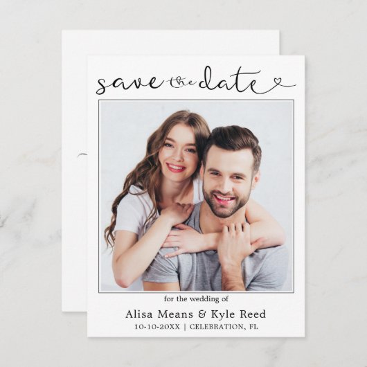 Couple Foto Gold Ankündigung Datum freihalten (Vorne/Hinten)