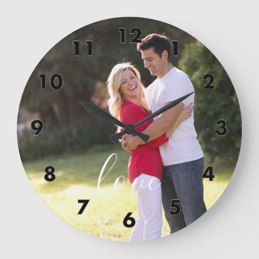 Couple Foto Große Wanduhr (Vorderseite)