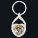 Couple Foto Heart Keychain Schlüsselanhänger<br><div class="desc">Couple Foto Heart Keychain</div>