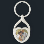 Couple Foto Heart Keychain Schlüsselanhänger<br><div class="desc">Couple Foto Heart Keychain</div>