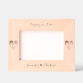 Couple Foto Hearts Monogram Wedding Anniversary Geätzte Rahmen (Vorderseite)