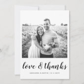 Couple Foto Hochzeit Liebe und Dankeschön Script Dankeskarte (Vorderseite)
