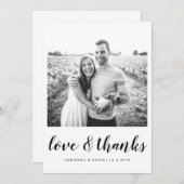 Couple Foto Hochzeit Liebe und Dankeschön Script Dankeskarte (Vorne/Hinten)