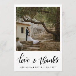 Couple Foto Hochzeit Liebe und Dankeschön Script Dankeskarte