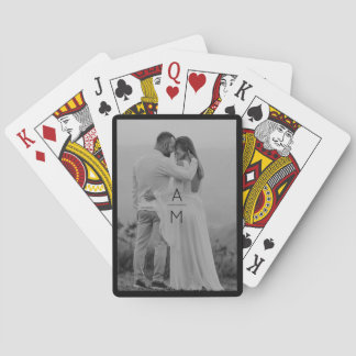 Couple Foto Initialen 1. Weihnachts Verheiratetes Spielkarten