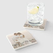 COUPLE Foto Keepake Steinuntersetzer (Seitenansicht)