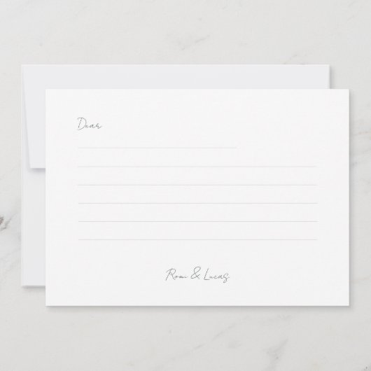 Couple Foto Monogram Wedding Flat Dankeschön Card Dankeskarte (Rückseite)