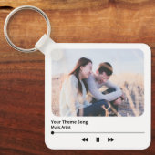 Couple Foto Music Plaque Favorite Song QR Code Schlüsselanhänger (Vorderseite)