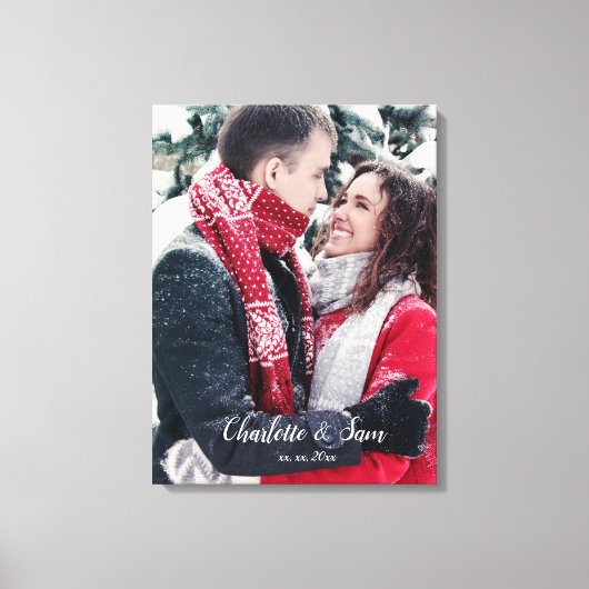Couple Foto - Namen - Canvas Print Leinwanddruck (Vorderseite)