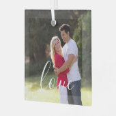 Couple Foto Ornament Aus Glas (Vorderseite links)