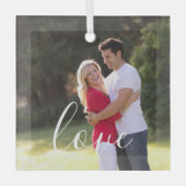 Couple Foto Ornament Aus Glas (Vorderseite)