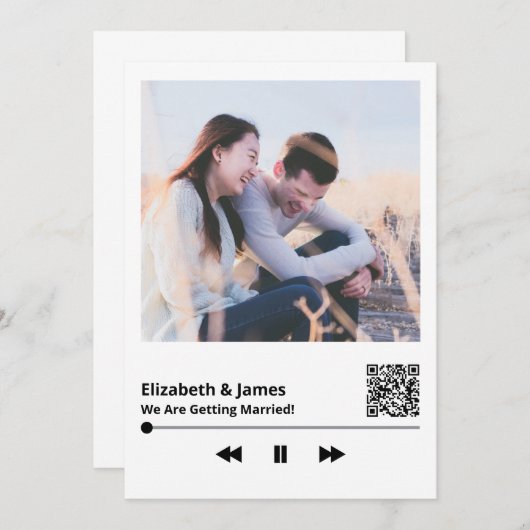 Couple Foto QR Code Einzigartige Einladung zur Hoc (Vorne/Hinten)