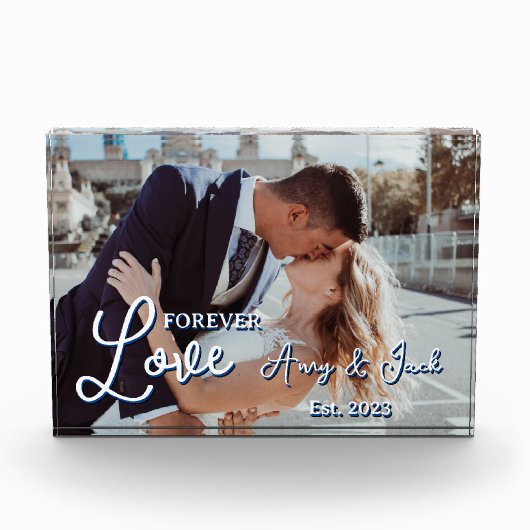 Couple Foto Romantic w/ Names (Vorderseite)