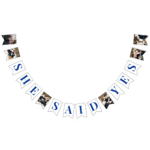 Couple Foto Royal Blue Brautparty Wimpelkette