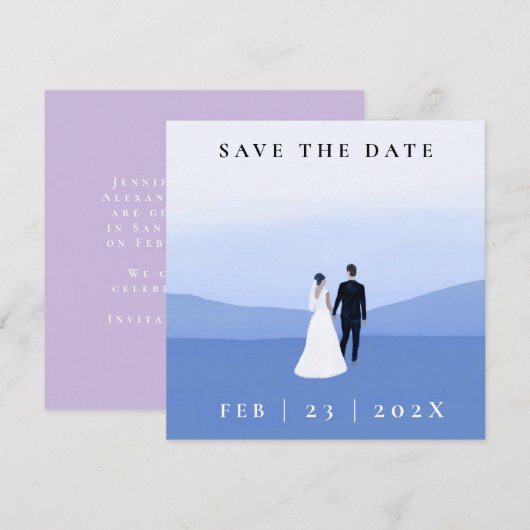Couple Foto Save the Date Card (Vorne/Hinten)