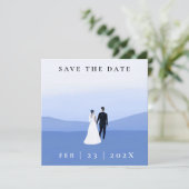 Couple Foto Save the Date Card (Stehend Vorderseite)