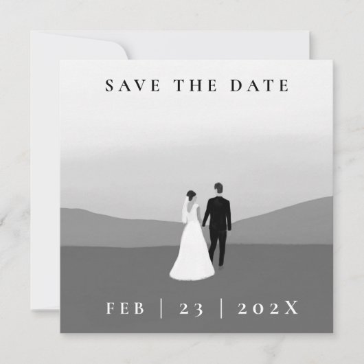 Couple Foto Save the Date Card (Vorderseite)