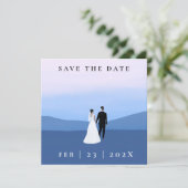 Couple Foto Save the Date Card (Stehend Vorderseite)