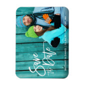 Couple Foto Save the Date Modern Brush Script W Magnet (Vertikal)