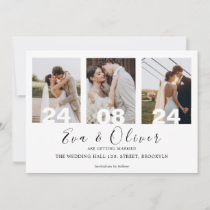 Couple Foto Uni Einfache Hochzeit Einladung