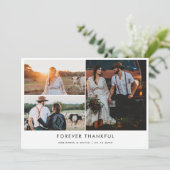 Couple Foto Wedding Forever Dankbarkeit Typografie Dankeskarte (Stehend Vorderseite)