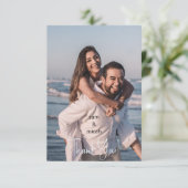 Couple Foto Wedding Ice Blue Blank Vielen Dank Dankeskarte (Stehend Vorderseite)