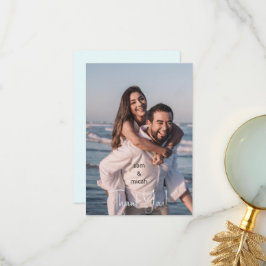 Couple Foto Wedding Ice Blue Blank Vielen Dank Dankeskarte