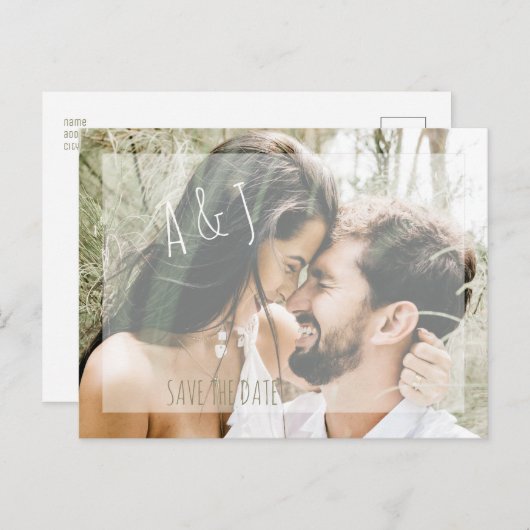 Couple Foto Wedding Save the Date Website Ankündigungspostkarte (Vorne/Hinten)