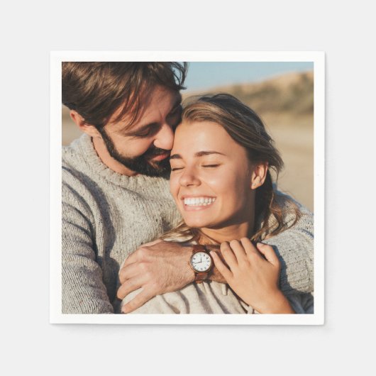 Couple Foto Wedding Serviette (Vorderseite)