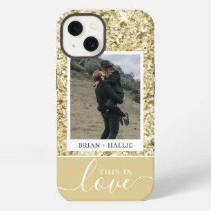 Couple Foto White Gold Glitzer Sparkle Luxus iPhone 13 Hülle