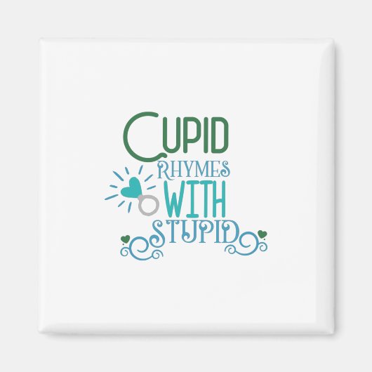 Couple-Geschenk Cupid Rhymes mit Stupid Magnet (Vorne)