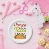 Couple Geschenk I Liebe Sie mehr als Tacos Pappteller (Party)
