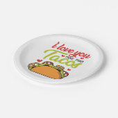Couple Geschenk I Liebe Sie mehr als Tacos Pappteller (Schrägansicht)