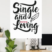 Couple-Geschenk Single und Liebe Poster (Heimbüro)