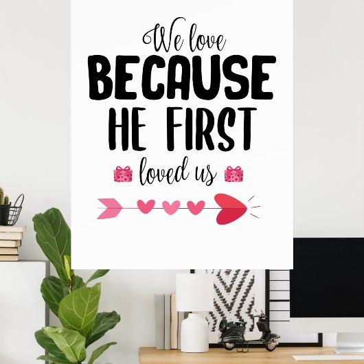 Couple Geschenk wir Liebe, weil er zuerst Poster (Heimbüro)