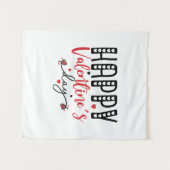 Couple Gift Happy Valentine Day Wandteppich (Vorderseite (Horizontal))