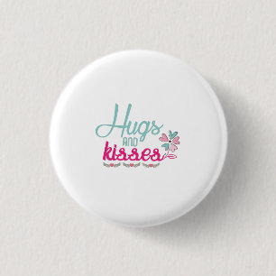 Couple Gift Hugs and Kisses Blume Button