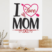 Couple Gift I Liebe Mama Poster (Küche)