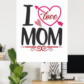 Couple Gift I Liebe Mama Poster (Heimbüro)