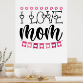 Couple Gift I Liebe Mama Poster (Küche)