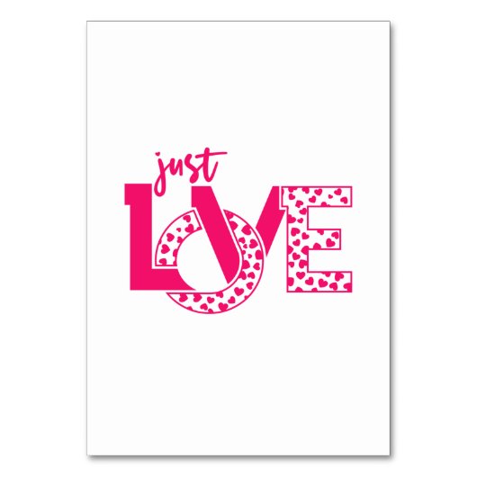Couple Gift Just Liebe Tischnummer (Vorderseite)