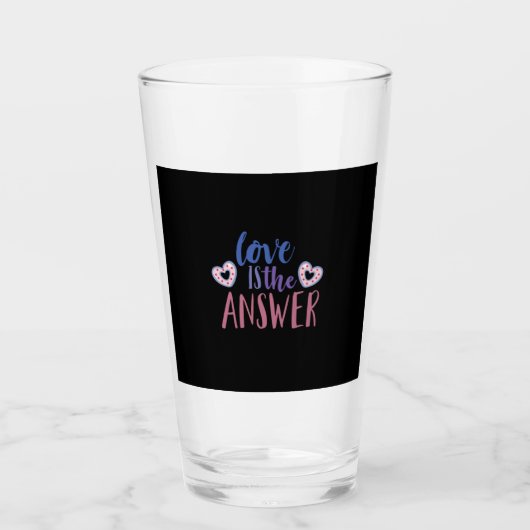 Couple Gift Liebe ist die Antwort Glas (Vorderseite)