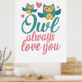 Couple Gift Owl Immer Liebe You Poster (Küche)