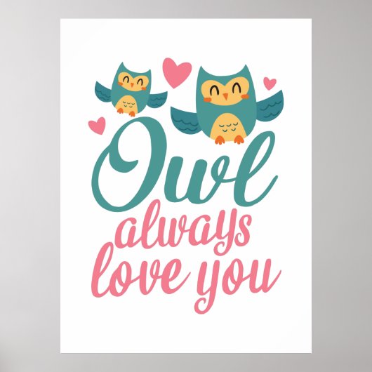 Couple Gift Owl Immer Liebe You Poster (Vorne)
