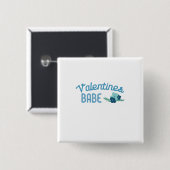 Couple Gift Valentine Babe Blume Button (Vorne & Hinten)