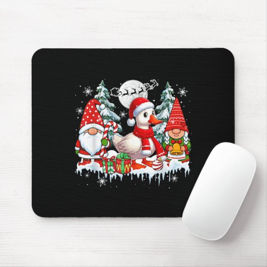 Couple Gnomes Santa Goose Weihnachtsbaumen Bauer F Mousepad (Mit Mouse)