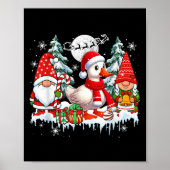 Couple Gnomes Santa Goose Weihnachtsbaumen Bauer F Poster (Vorne)