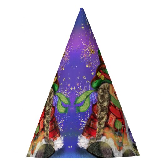 Couple Gnomes Singen glückliche Weihnachtslieder - Partyhütchen (Vorderseite)