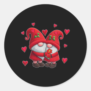 Couple Gnomes Valentine's Day Hearts Kostüm Gnome Runder Aufkleber